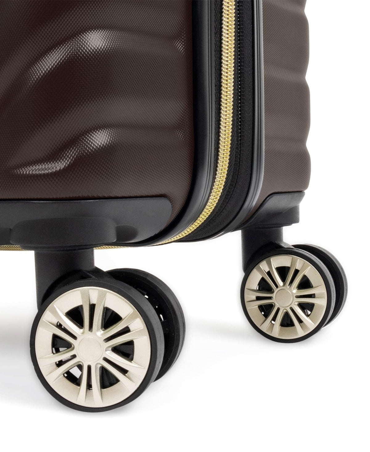 Kenneth Cole REACTION Madison Square Lightweight Hardside Chevron Expandable Spinner Luggage, Chocolate Brown, 20 - Inch Checked