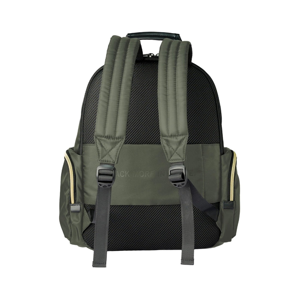 Kenneth Cole REACTION Madison Square Lightweight Hardside Chevron Expandable Spinner Luggage, Olive, 2 - Piece (20" Carry On + Sophie Backpack)