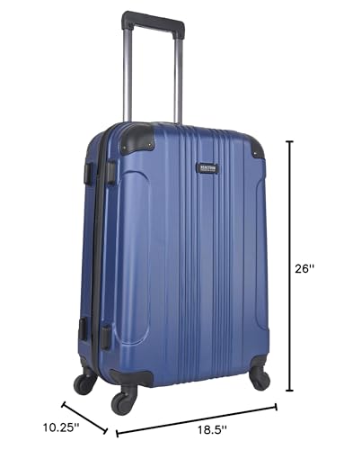 Kenneth Cole REACTION Out of Bounds Lightweight Hardshell 4 - Wheel Spinner Luggage, Cobalt Blue, 24 - Inch Checked