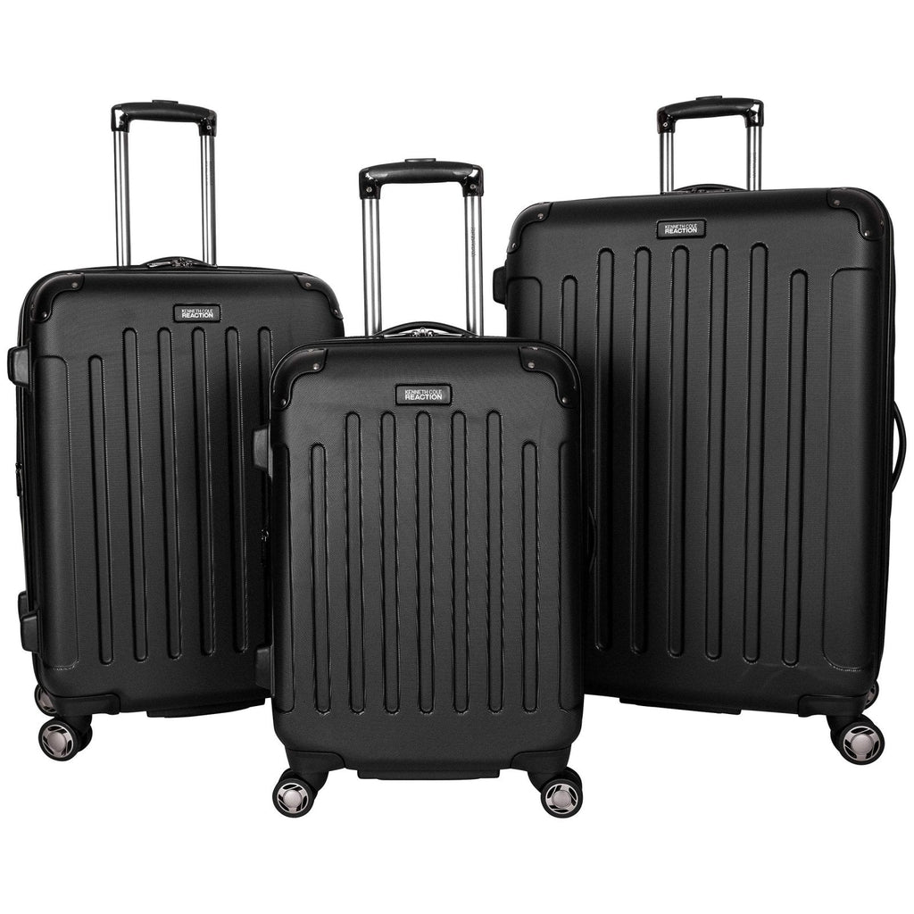 Kenneth Cole REACTION Renegade Luggage Expandable 8-Wheel Spinner Lightweight Hardside Suitcase, Black, 3-Piece Set (20"/24"/28")