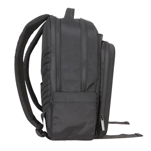 Kenneth Cole REACTION The Venturer 17" Polyester Tech Travel Backpack for Work, Black