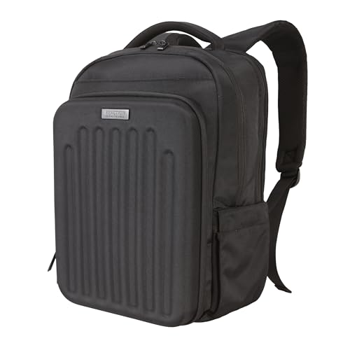 Kenneth Cole REACTION The Venturer 17" Polyester Tech Travel Backpack for Work, Black