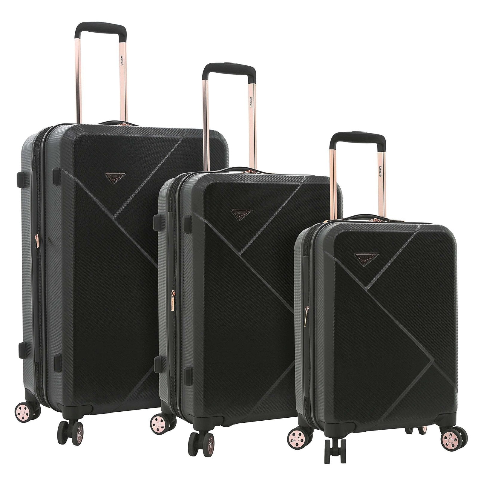 kensie 3 Piece Luggage Set, Black