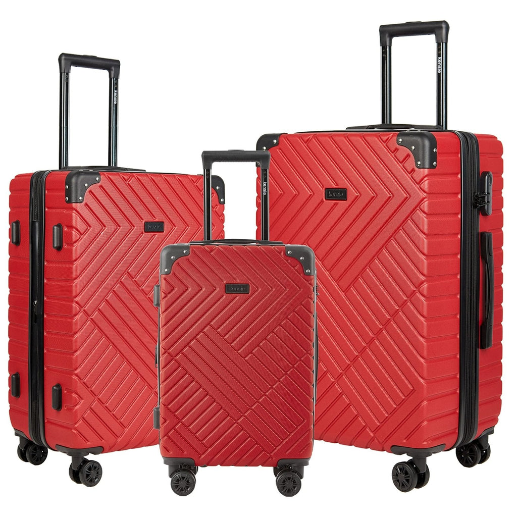kensie 3 Piece or 20" Tigard Luggage Set, Red, 3 Piece (28"/24"/20")