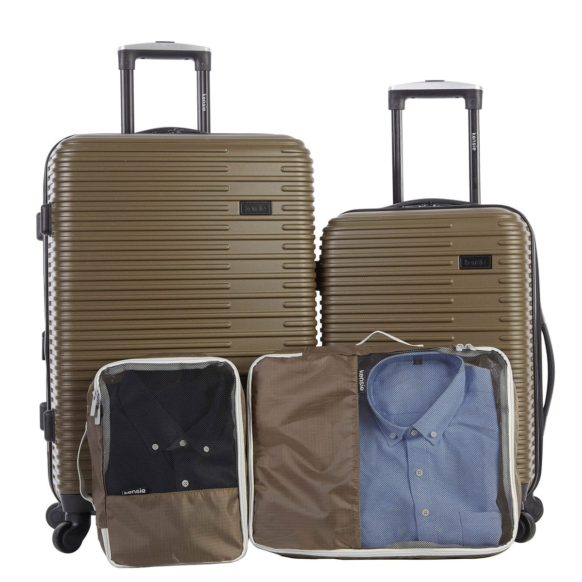 Kensie Hillsboro Collection 4PCS EXP. Rolling HS Luggage Set Olive