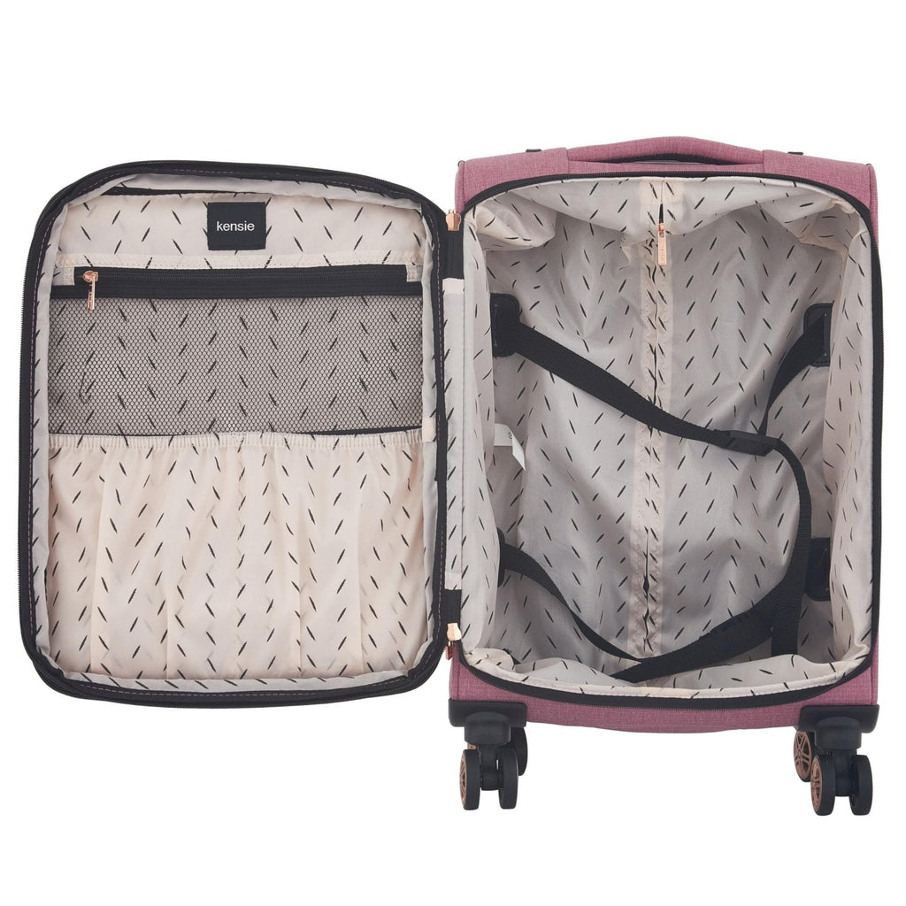 kensie Hudson Softside 3 - Piece Spinner Luggage Set, Mellow Mauve