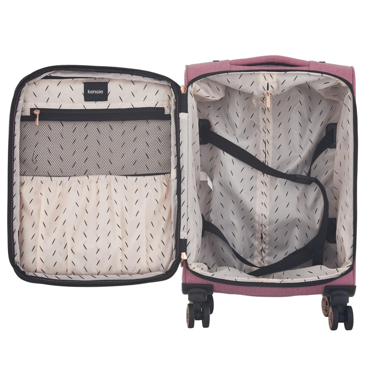 kensie Hudson Softside 3 - Piece Spinner Luggage Set, Mellow Mauve