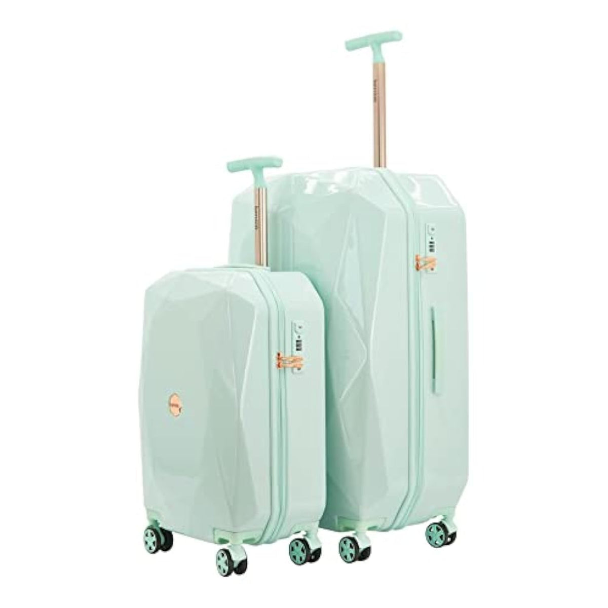 kensie Women's 2 Piece or 20" 3D Gemstone Luggage Set, Mint, 2 PC 28"