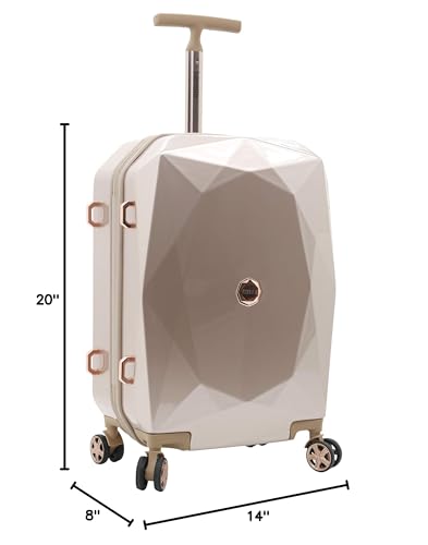 kensie Women's Gemstone Luggage Set, Rose Gold, 20 - Inch Carry - On