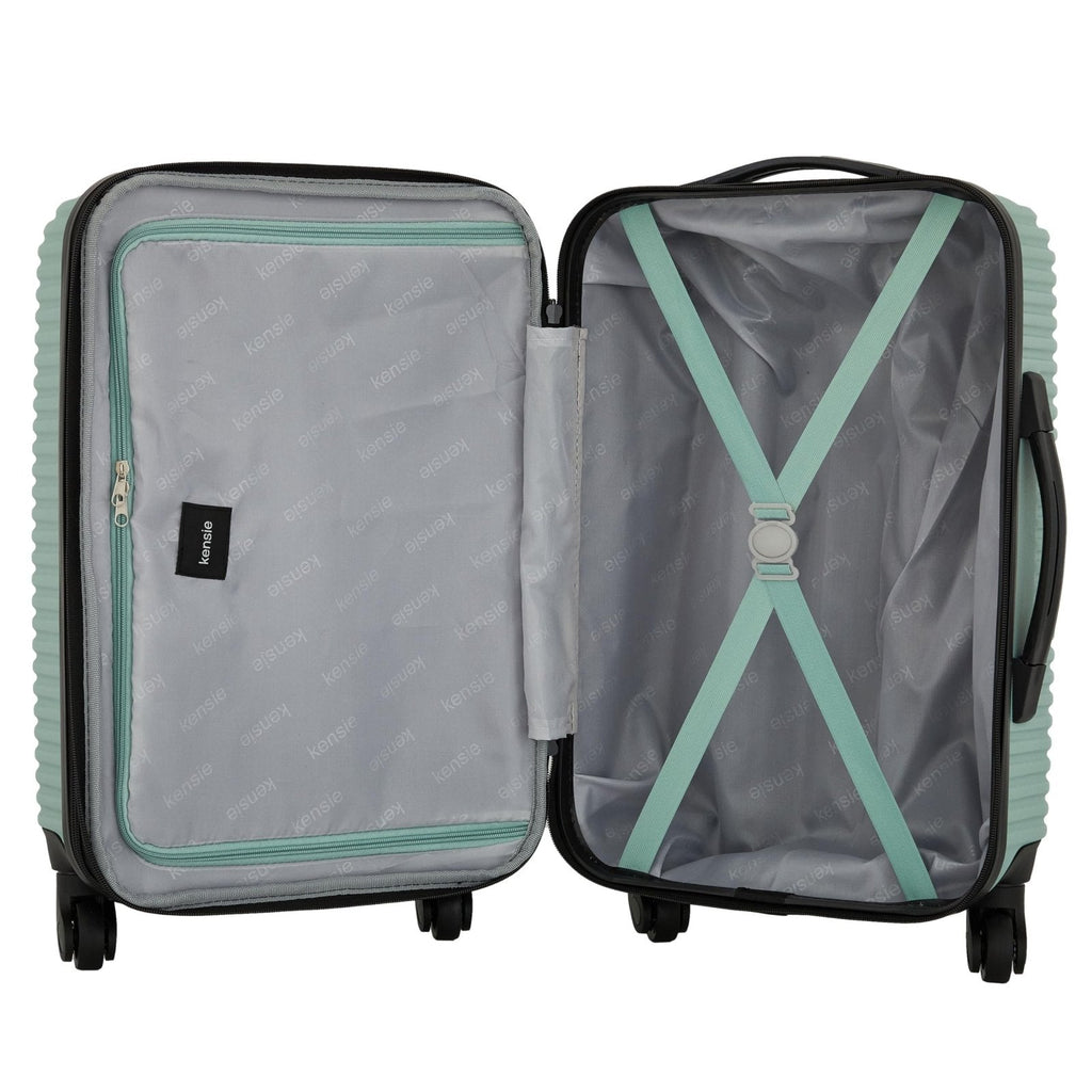 kensie Women's Hillsboro Luggage & Travel Bags Set, Green Granite, 20" Carry - On