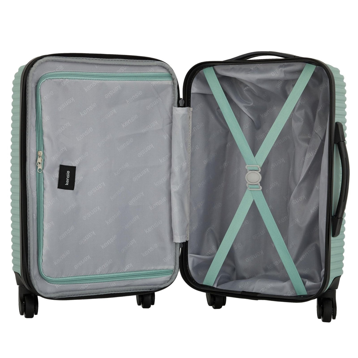 kensie Women's Hillsboro Luggage & Travel Bags Set, Green Granite, 20" Carry - On