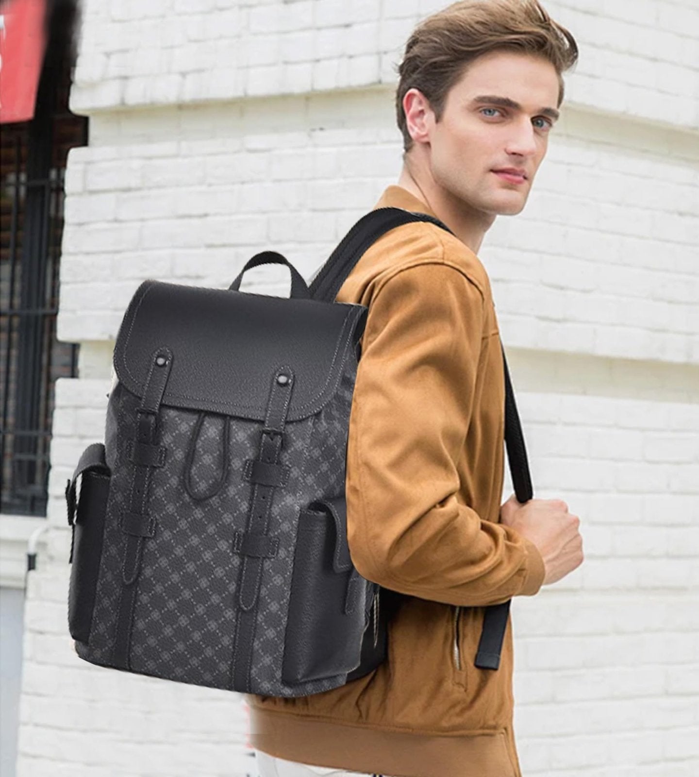 KingTo Laptop Backpack for Men Luxury Anti - Theft Travel Backpack Casual Business Waterproofing Computer Bag (A - Black - 1)