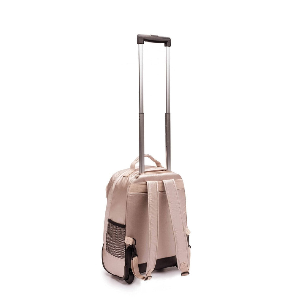Kipling Sanaa Large Metallic Rolling Backpack Quartz Metallic
