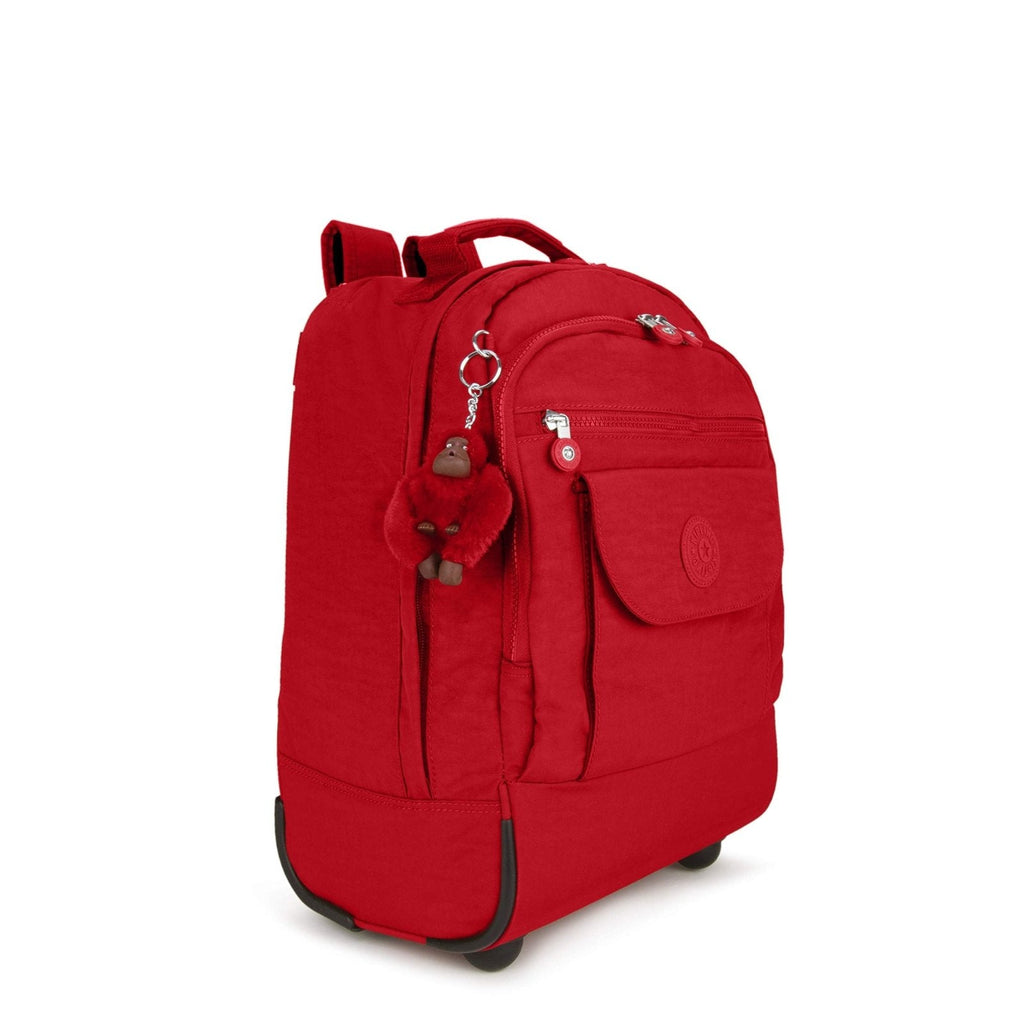 Kipling Sanaa Large Rolling, Adjustable, Padded Backpack Straps, Zip Closure, Cherry Tonal, One Size,WL4759