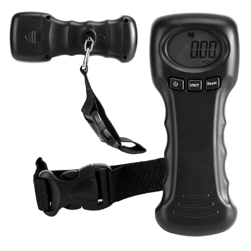 Kodrily Portable Luggage Scale Travel Digital, 50kg/110lb Suitcase Scale, ABS Hanging Scale, Black Luggage Weight Scale with Hook, Sturdy Weight Machine for Luggage, Travel, Bag