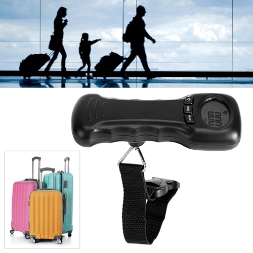 Kodrily Portable Luggage Scale Travel Digital, 50kg/110lb Suitcase Scale, ABS Hanging Scale, Black Luggage Weight Scale with Hook, Sturdy Weight Machine for Luggage, Travel, Bag