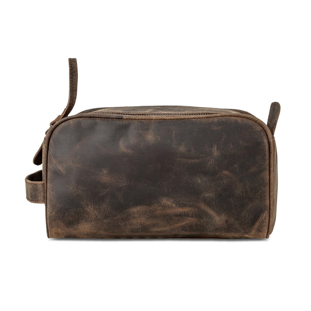 KomalC Travel Toiletry Bag – Premium Leather Dopp Kit for Men & Women with Water - Resistant Lining & Spacious Zippered Organizer