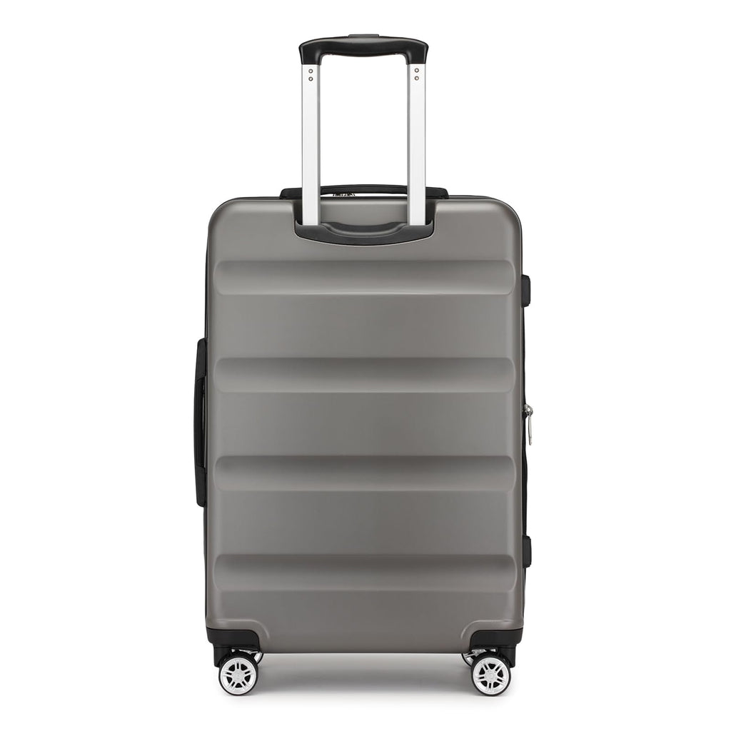 Kono 24 Inch Expandable Spinner Luggage with Wheels Hardshell Medium Checked Suitcase TSA Lock Grey