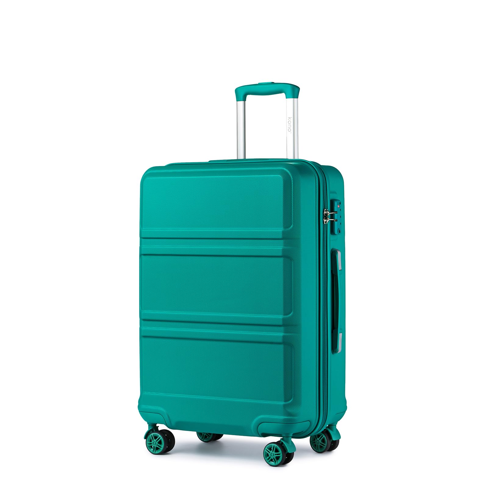 Kono 24 Inch Luggage Suitcase with Spinner Wheels TSA Lock Lightweight PC+ABS Hardside Medium Checked Luggage Durable Rolling Suitcase Turquoise