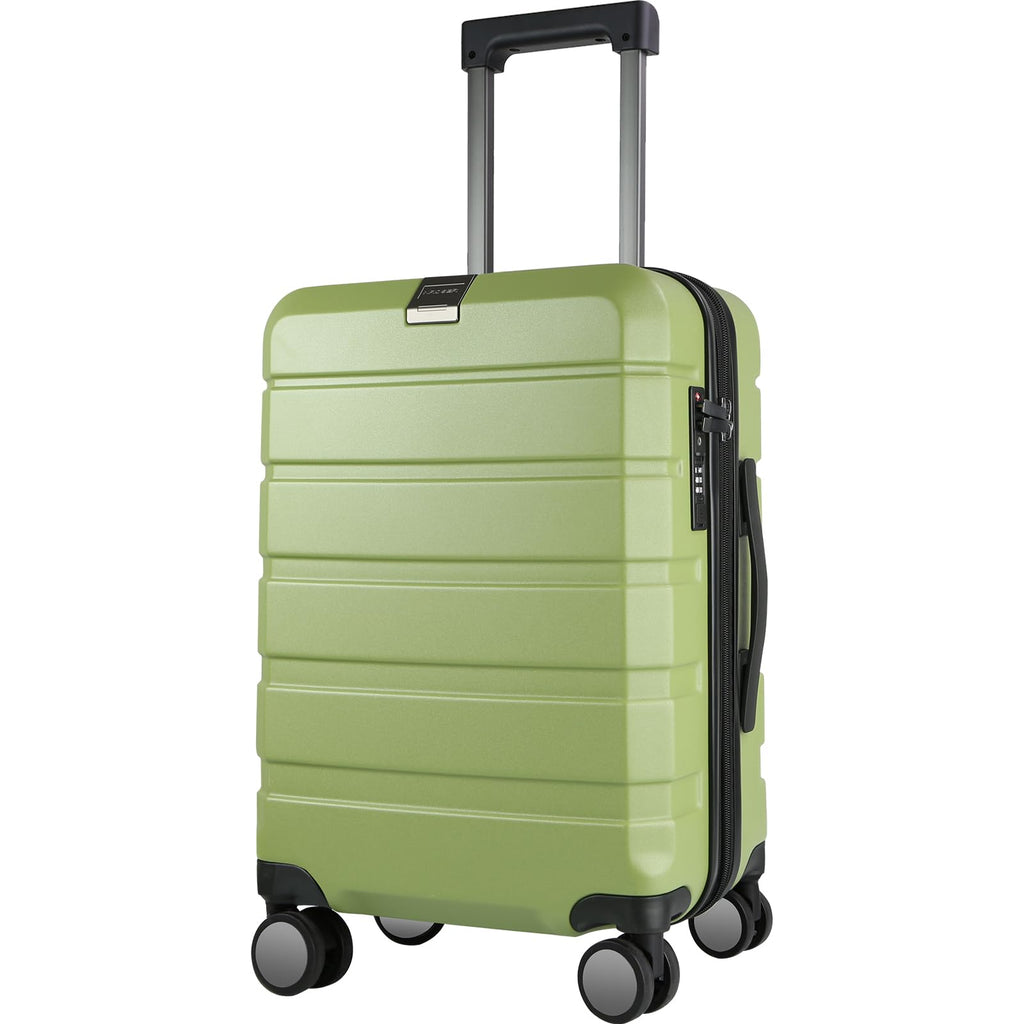 KROSER Hardside Expandable Carry On Luggage with Spinner Wheels & Built-in TSA Lock, Durable Suitcase Rolling Luggage with USB Port, Carry-On 20-Inch, Green