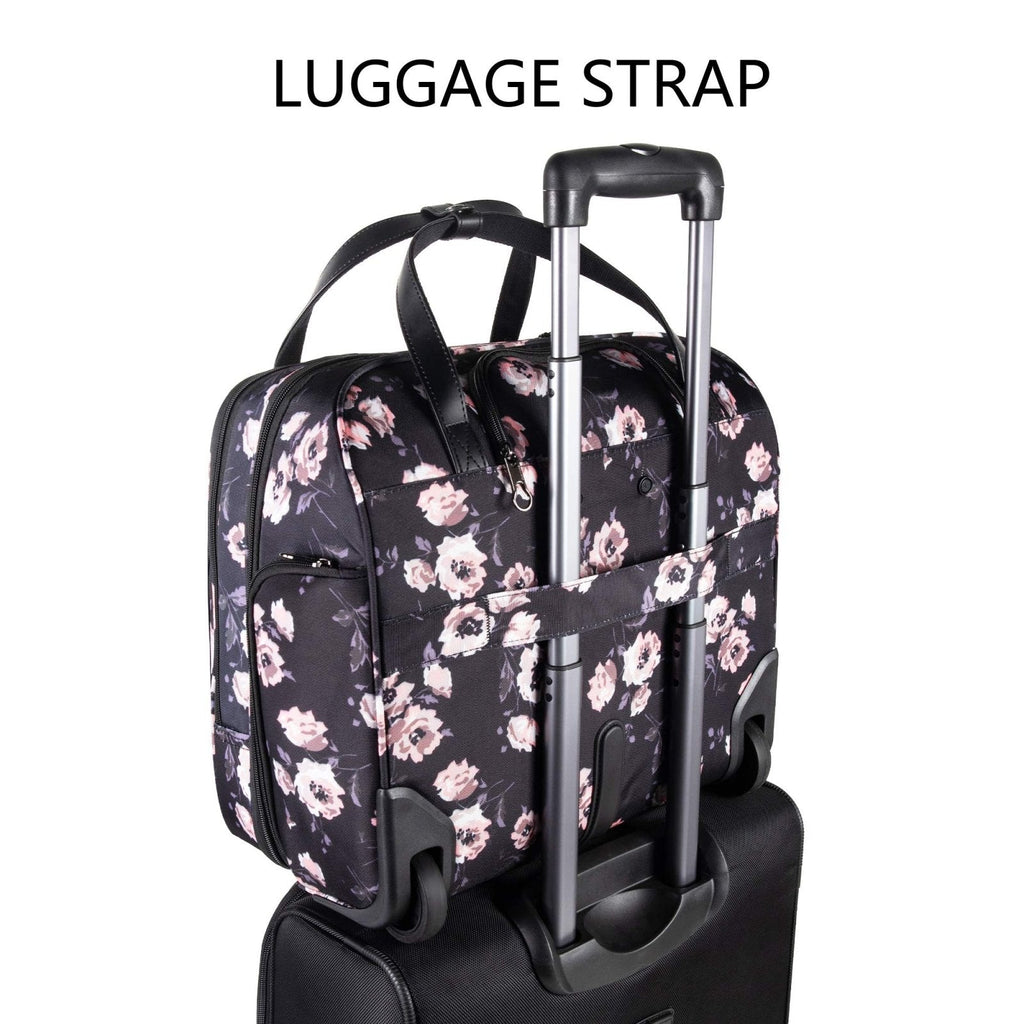 KROSER Rolling Laptop Bag Premium Rolling Laptop Briefcase Computer Bag Fits Up to 15.6 Inch Laptop Overnight Bag with RFID Pockets for Travel/Business/Women