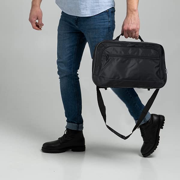 KT20 17x10x9” Carry On Bag For United Airlines Travel Bag - 28L Max Sized Underseat Carry On for Airplanes - Shoulder Gym Duffle Bag for Men and Women Travel Accessories - Black Luggage