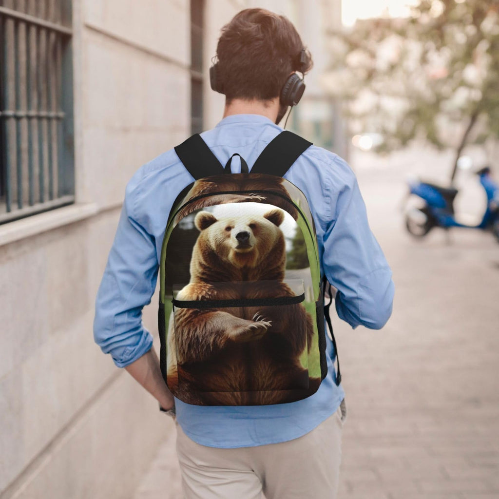 KTHSNSKL Travel Backpack Hi Bear Sit on the lawn Carry on Backpack Lightweight Business 15.6inch Laptop Backpack for Men Women
