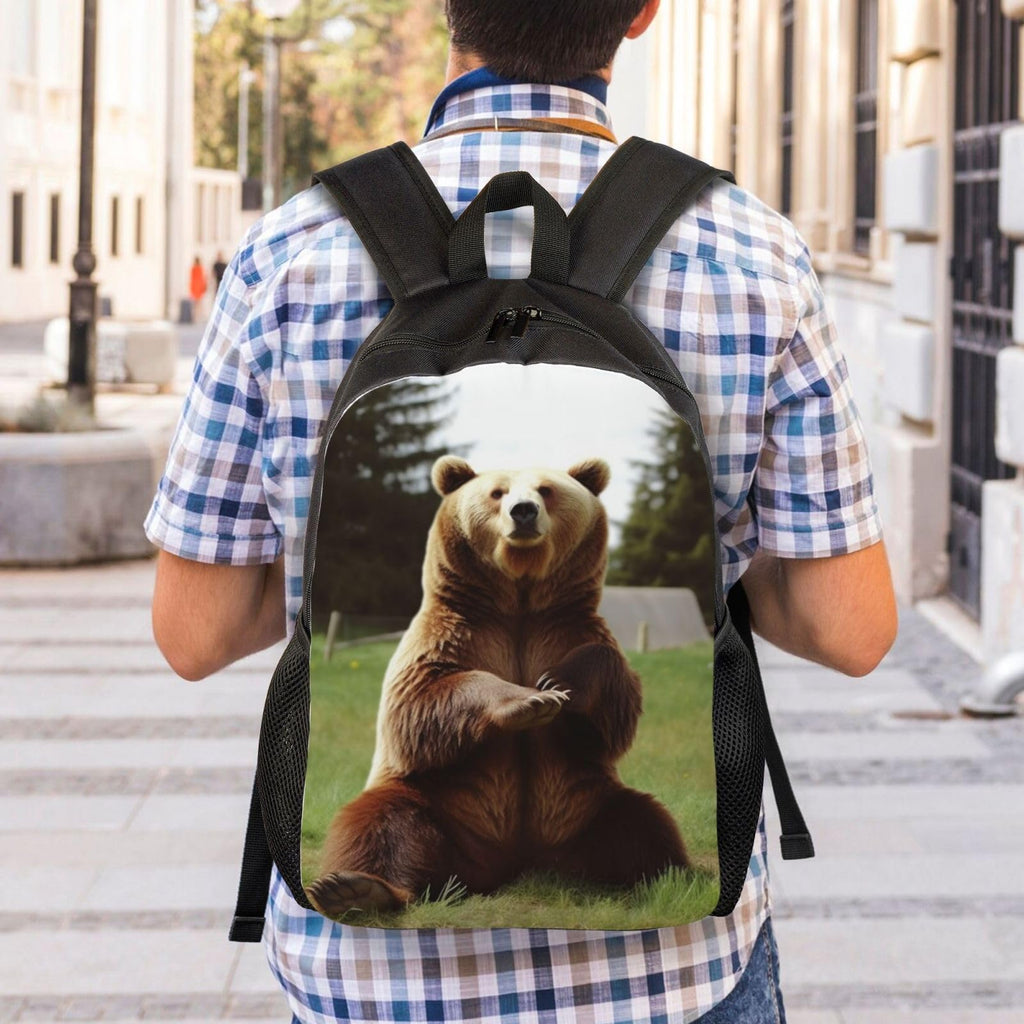 KTHSNSKL Travel Backpack Hi Bear Sit on the lawn Carry on Backpack Lightweight Business 15.6inch Laptop Backpack for Men Women