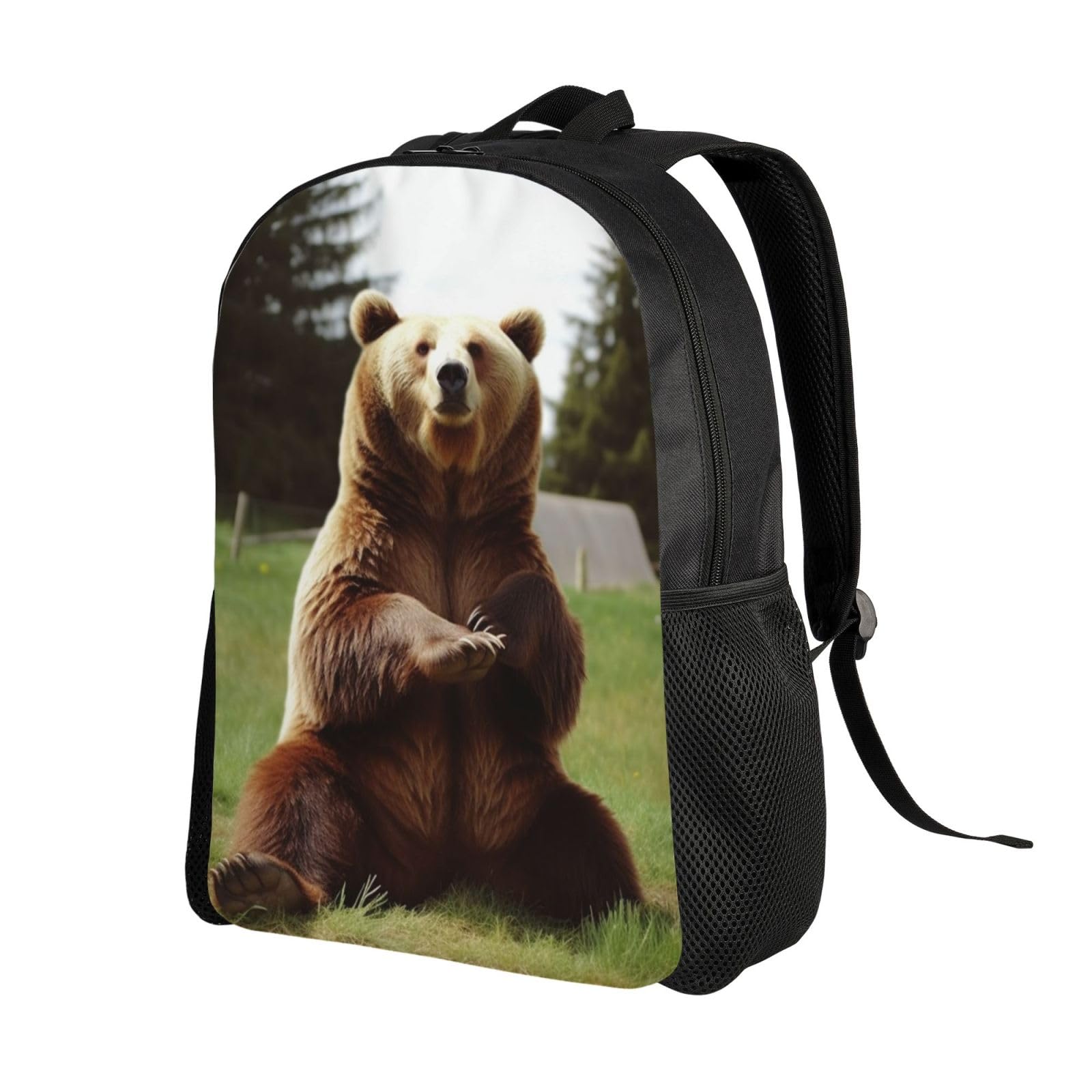 KTHSNSKL Travel Backpack Hi Bear Sit on the lawn Carry on Backpack Lightweight Business 15.6inch Laptop Backpack for Men Women