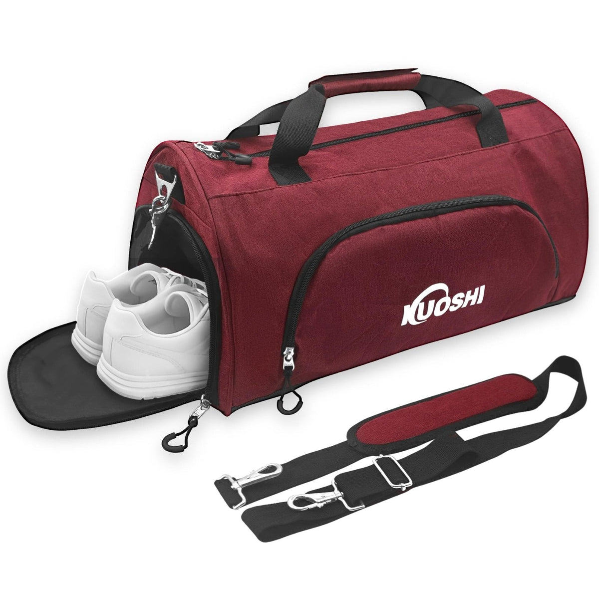 KUOSHI Gym Bag for Men & Women with Shoe Compartment & Wet Pocket, 31L Water Resistant Sports Duffle Bag with Quick-Access Pouch,Multi-Purpose Weekender Overnight Bag