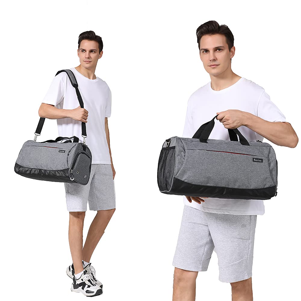 Kuston Sports Gym Bag with Shoes Compartment Travel Duffel Bag for Men and Women