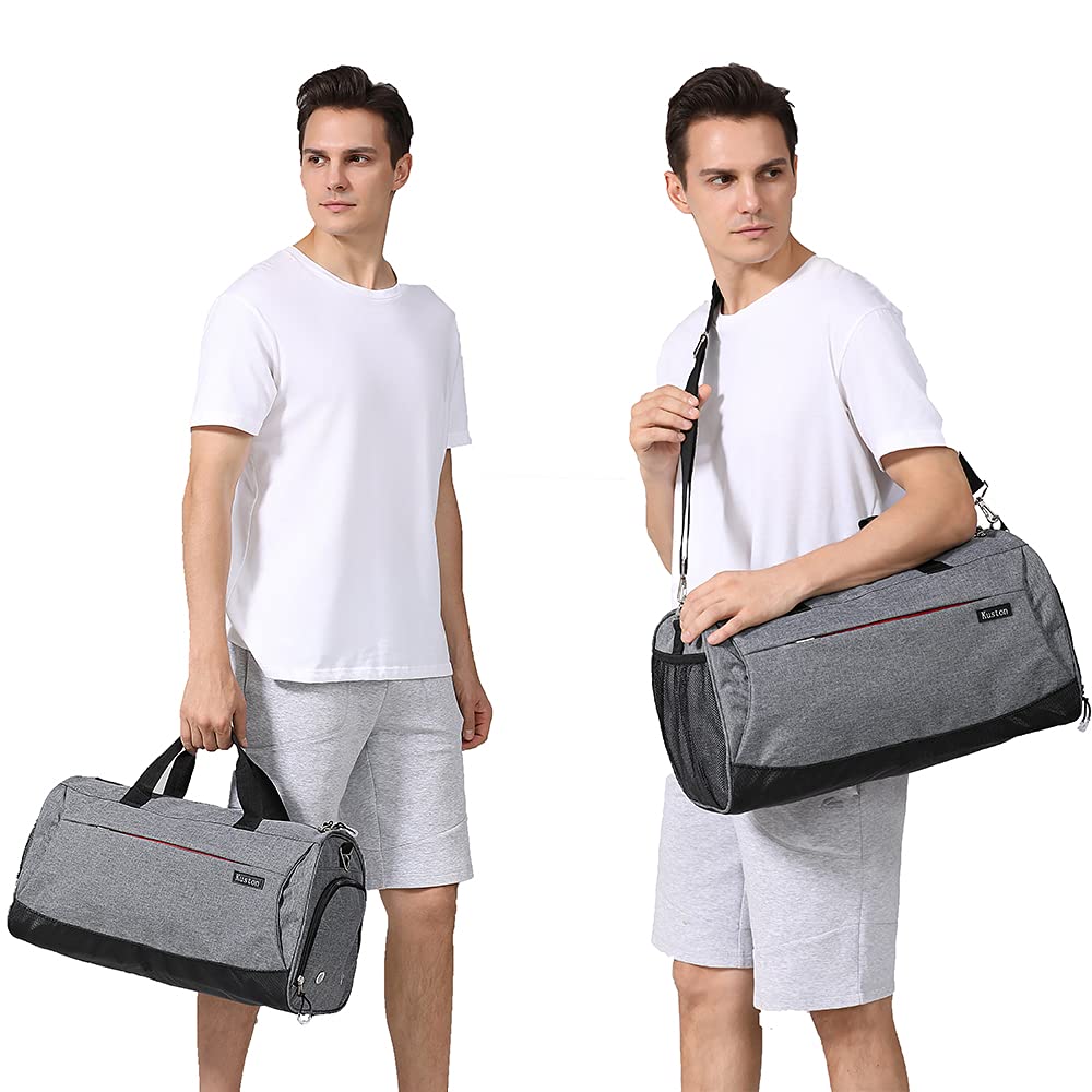 Kuston Sports Gym Bag with Shoes Compartment Travel Duffel Bag for Men and Women