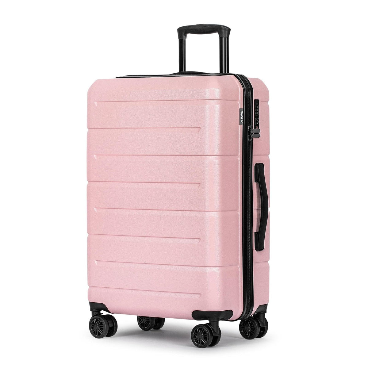 KYME 24 Inch Luggage TSA Approved Hardshell Suitcases with Spinner Wheels Durable PC+ABS Medium Checked Travel Luggage for Women Men Lt Purple