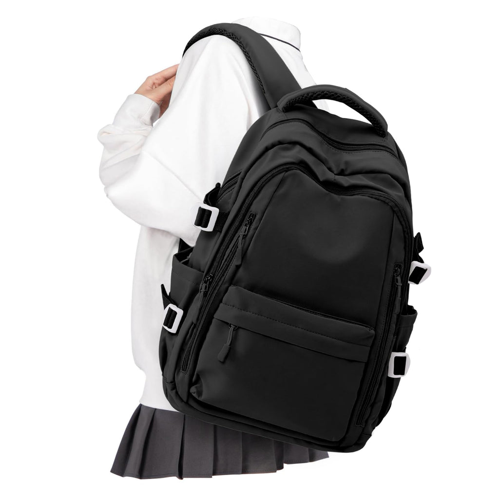 Laptop Travel Backpack for Women Men Bag College Airline Approved Carry On Luggage Backpack Lightweight Business Personal Item Bag Work Bookbags Large Capacity Waterproof Purse Casual Daypack Black