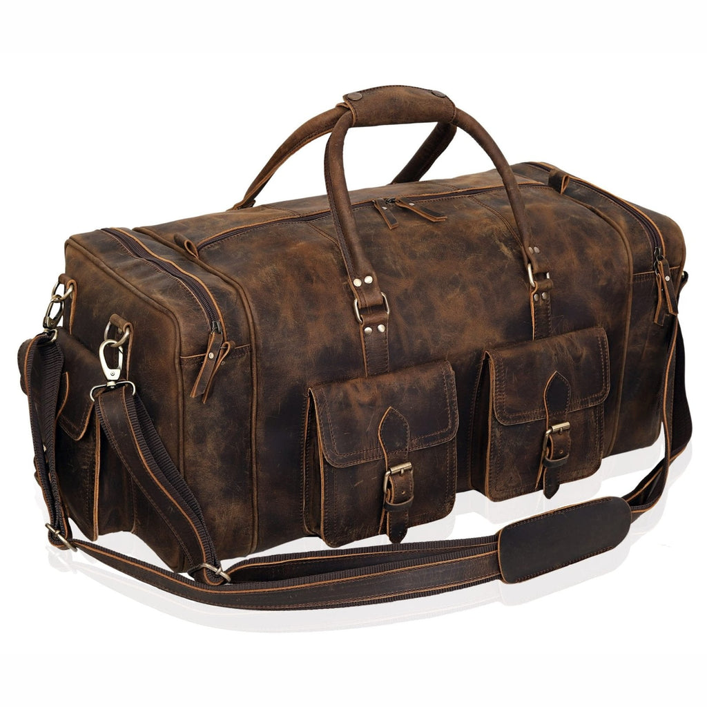 Large 28 inch duffel bags for men holdall leather travel bag overnight gym sports weekend bag