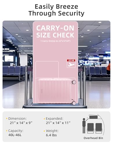 LARVENDER Carry On Luggage 22x14x9 Airline Approved, Suitcases with Wheels