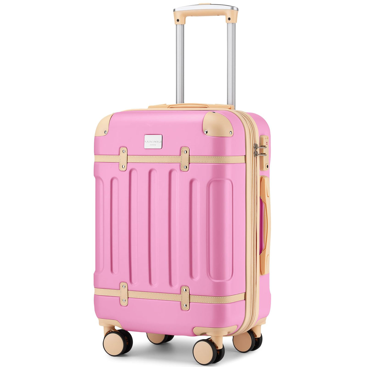 LARVENDER Carry On Luggage 22x14x9 Airline Approved with Spinner Wheels, Expandable 20 Inch Luggage with TSA Lock, Hard Shell Carry On Suitcases for Women Men, Berry
