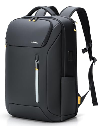 Lekespring Laptop Backpack 17.3 Inch Business Travel Backpack with USB Charging Port, Durable Lightweight Anti-Theft Work Computer Bag with Laptop Compartment, Black
