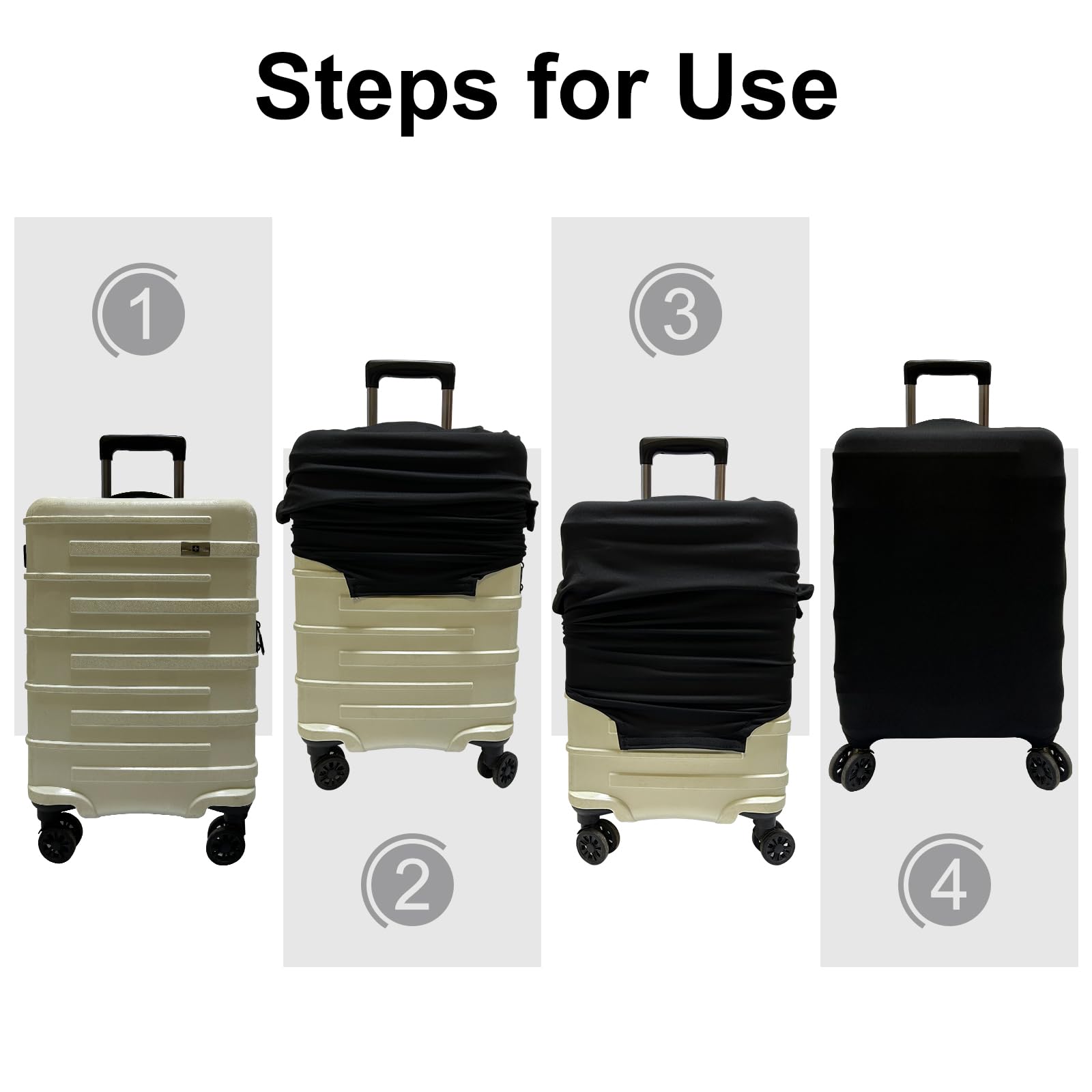 LESSF Travel Luggage Covers for Suitcase, Elastic Suitcase Covers Luggage Cover Protector Fits 29 - 32 Inch Luggage, Anti - Scratch Stretchable Suitcase Trolley Baggage Protector with Luggages Tag