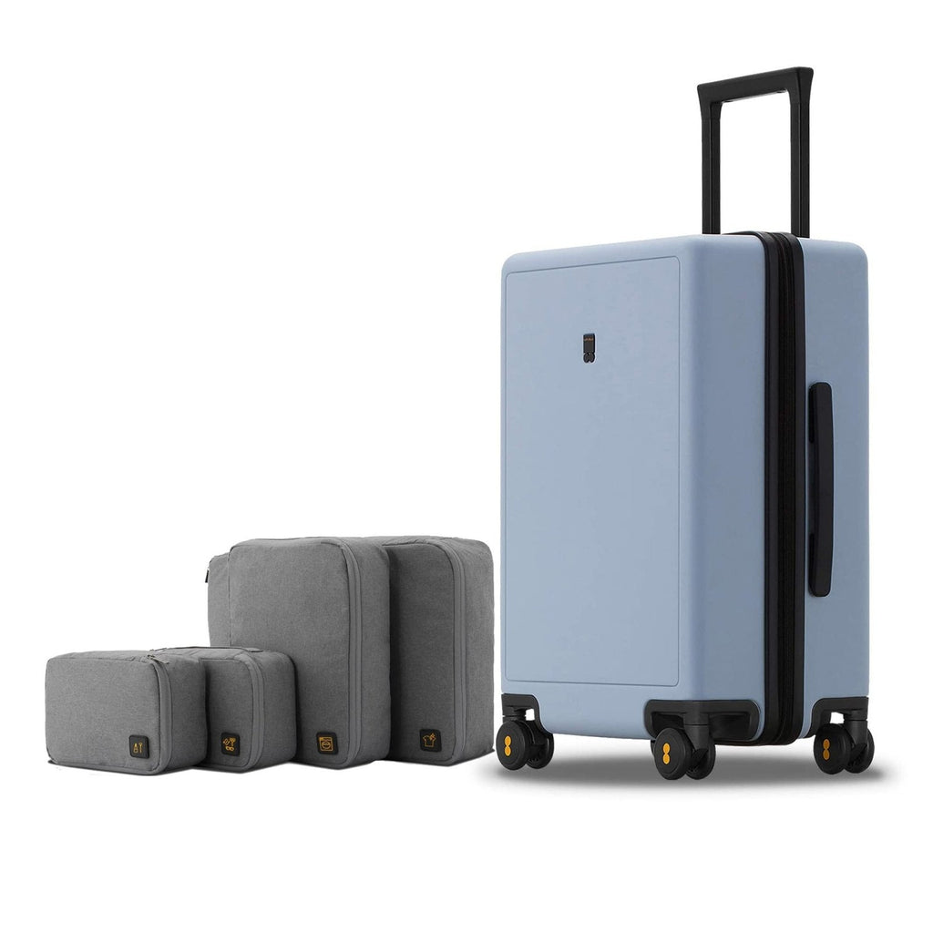 LEVEL8 Elegance Carry-on Suitcase, 20 Inch Carry on Luggage, Hardside Large Suitcases with Wheels, Tavel Bag with Tsa Lock, Light Blue