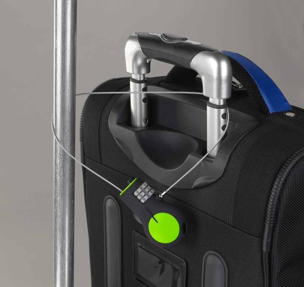Lewis N. Clark Cable Luggage Lock | TSA Approved | Travel Or Bike Lock | Set Your Own Combination | 30 - inch Retractable Steel Cable | Green