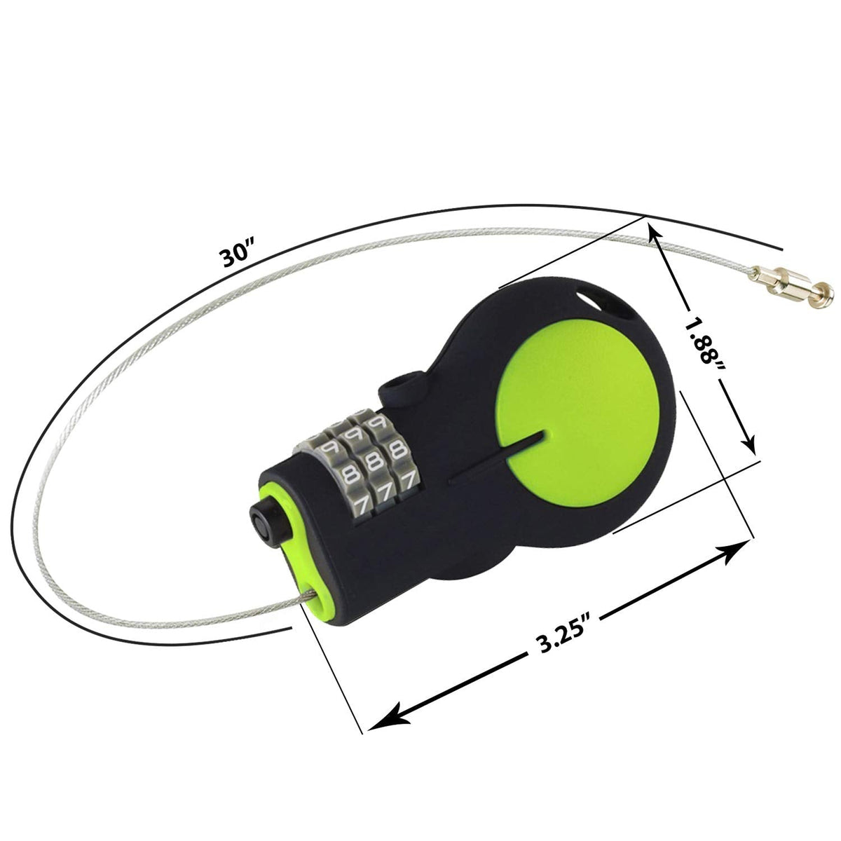 Lewis N. Clark Cable Luggage Lock | TSA Approved | Travel Or Bike Lock | Set Your Own Combination | 30 - inch Retractable Steel Cable | Green