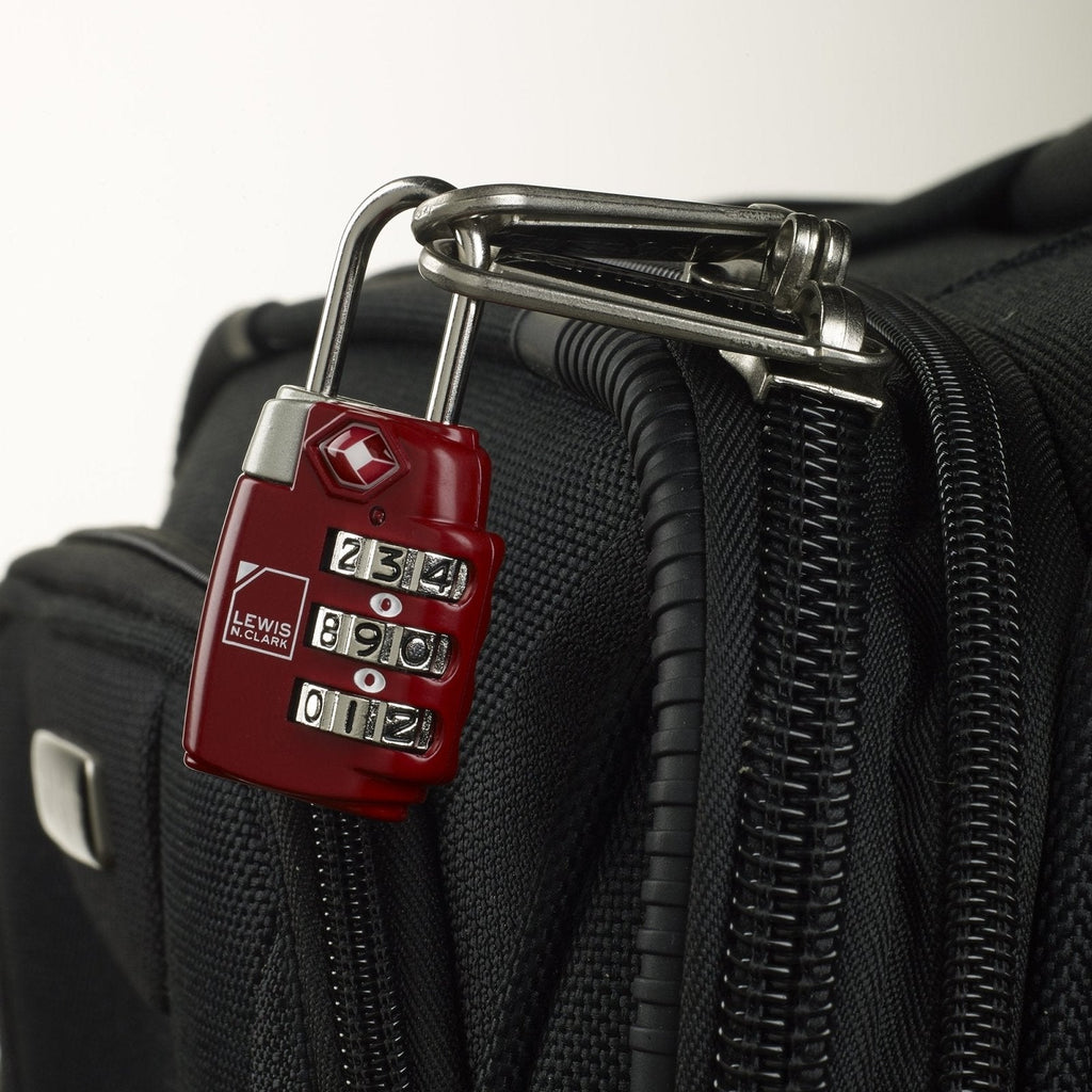 Lewis N. Clark TSA 3 Dial Combination Lock, Red