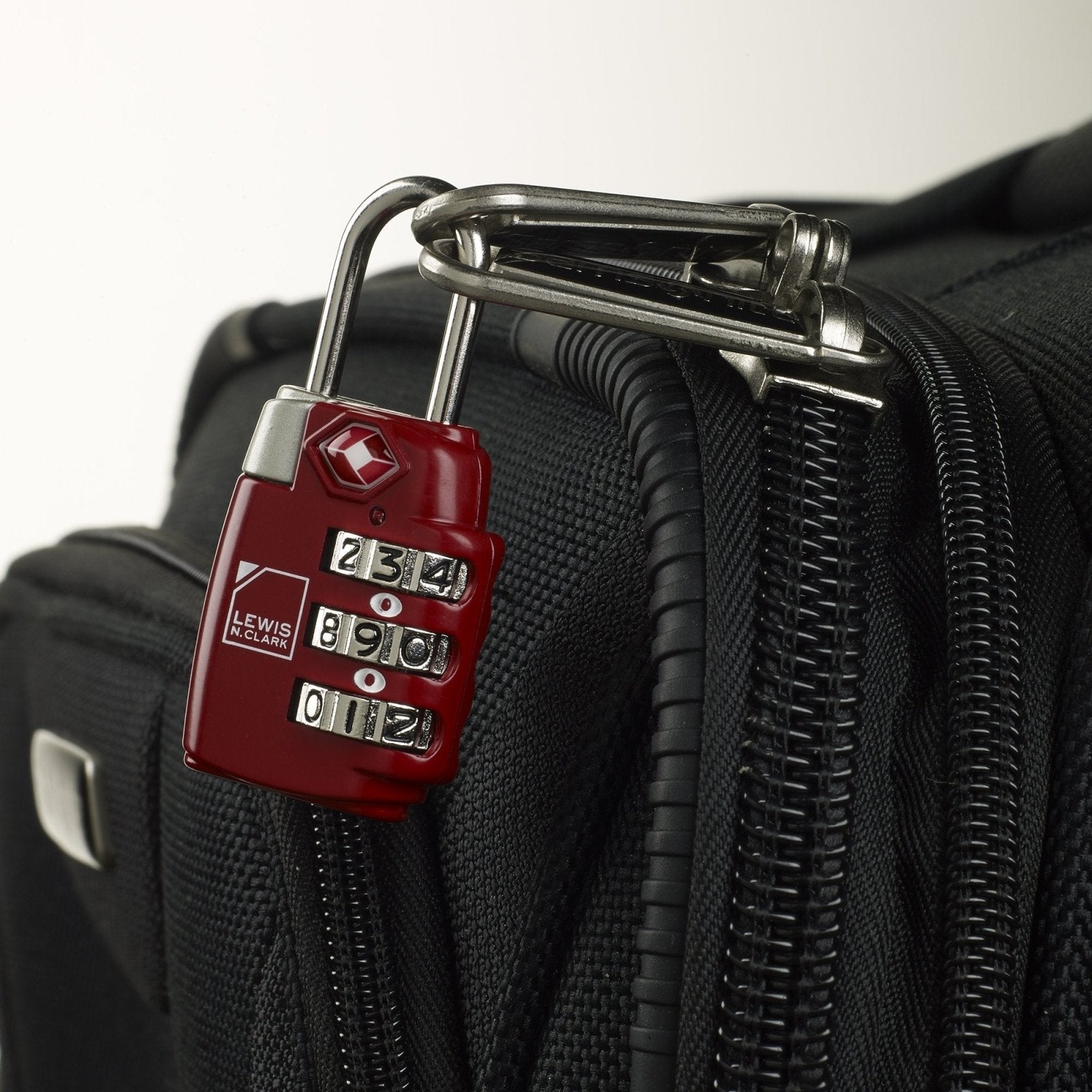 Lewis N. Clark TSA 3 Dial Combination Lock, Red