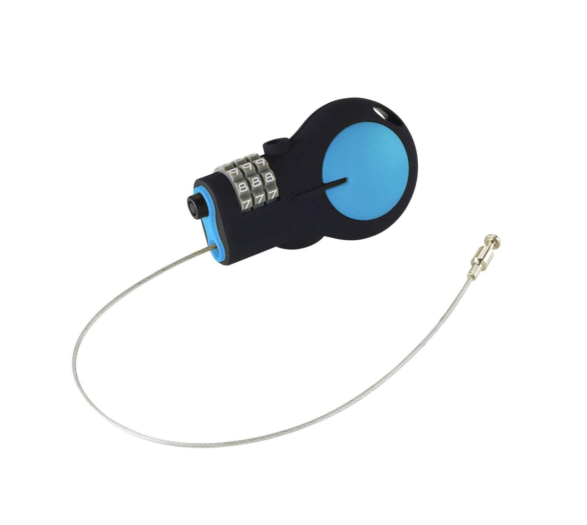 Lewis N. Clark TSA Approved Padlock & Bike Lock for Luggage + Travel, Set Your Combo w/30in Retractable Steel Cable, Blue