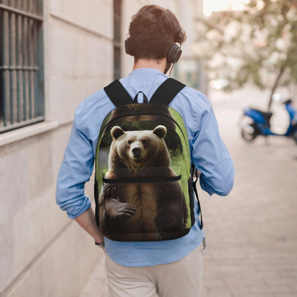 LHDGBWC Travel Backpack Hi Bear Sit on the lawn Carry on Backpack Lightweight Business 15.6inch Laptop Backpack for Men Women