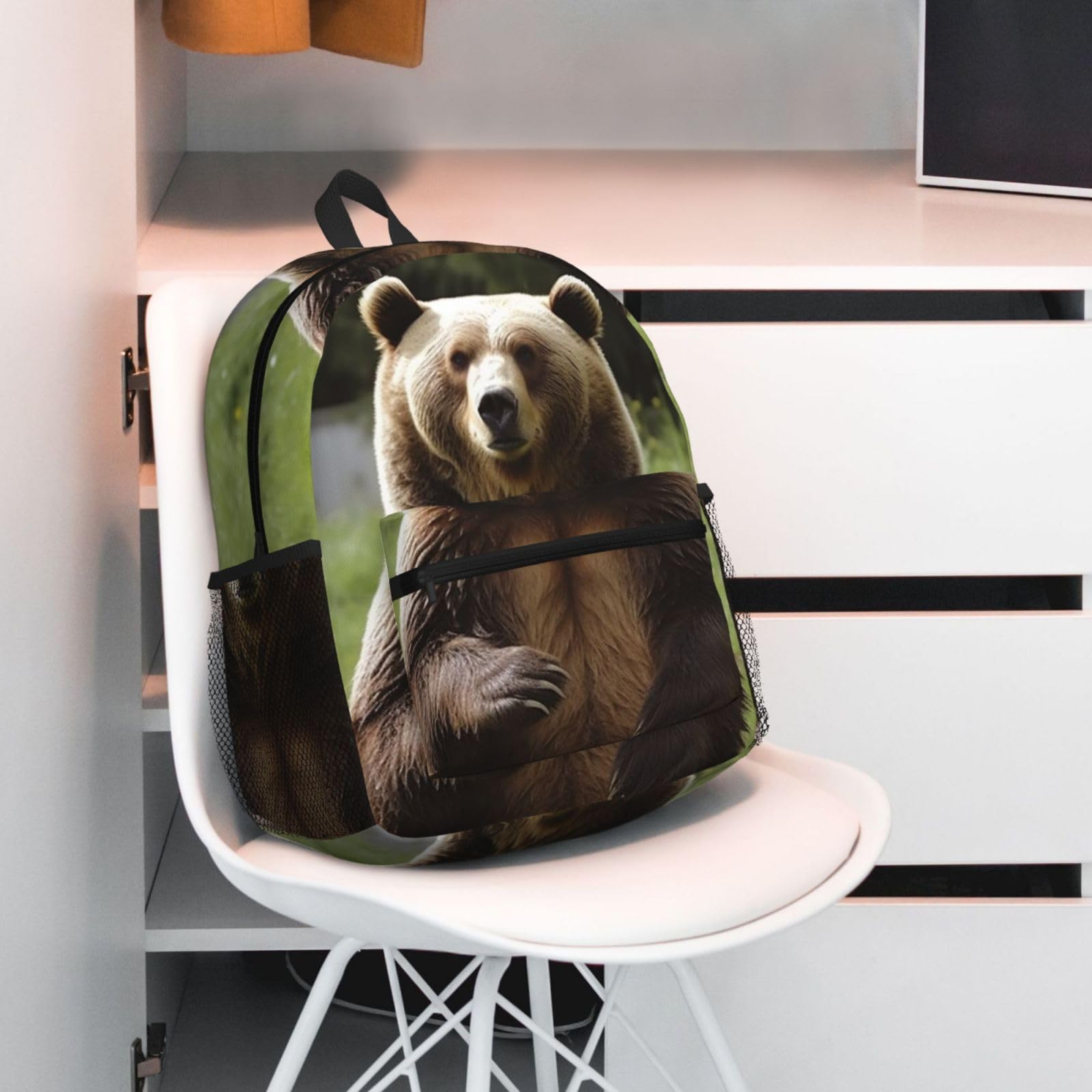 LHDGBWC Travel Backpack Hi Bear Sit on the lawn Carry on Backpack Lightweight Business 15.6inch Laptop Backpack for Men Women