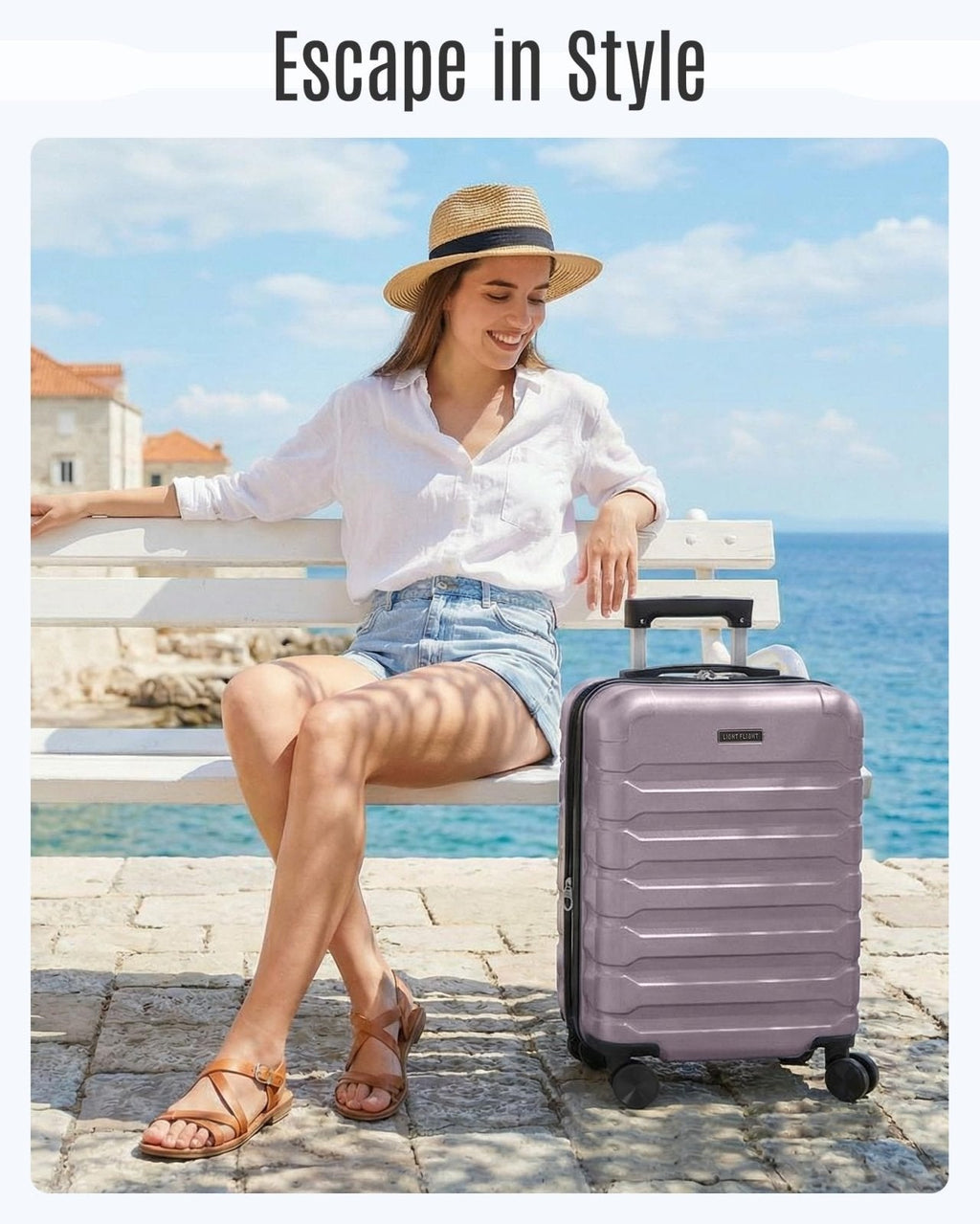 LIGHT FLIGHT Carry On Luggage 22x14x9 Airline Approved, Expandable Carry On Suitcases with Wheels, Lightweight Luggage, Durable Hard Shell 20 Inch Rolling Suit Case for Men Women Travel, Dark Blue