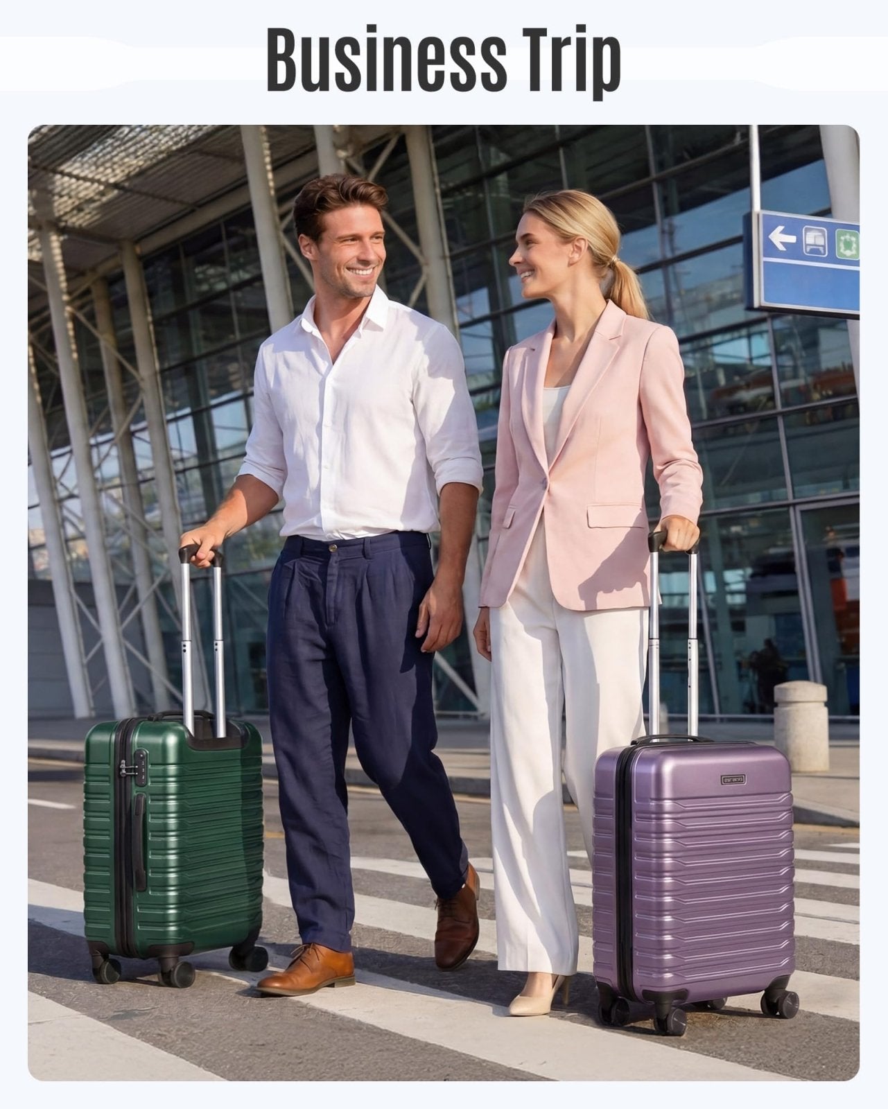 LIGHT FLIGHT Expandable Carry On Luggage 22x14x9 Airline Approved with Double Spinner Wheels, 20 Inch Lightweight Hard Shell Rolling Suitcases with TSA Lock, Pine Green