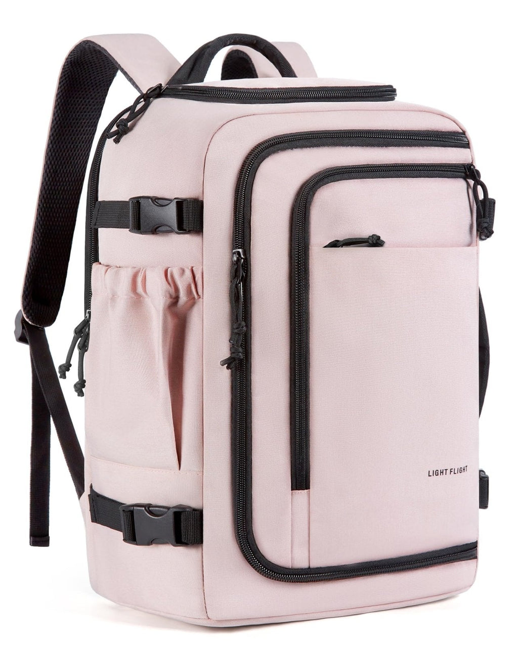 LIGHT FLIGHT Travel Backpack, TSA Friendly Flight Approved Carry on Backpack Water-resistant Lightweight Business Large Weekender Bag Casual Daypack 17.3" Laptop Backpack for Men Women, Pink